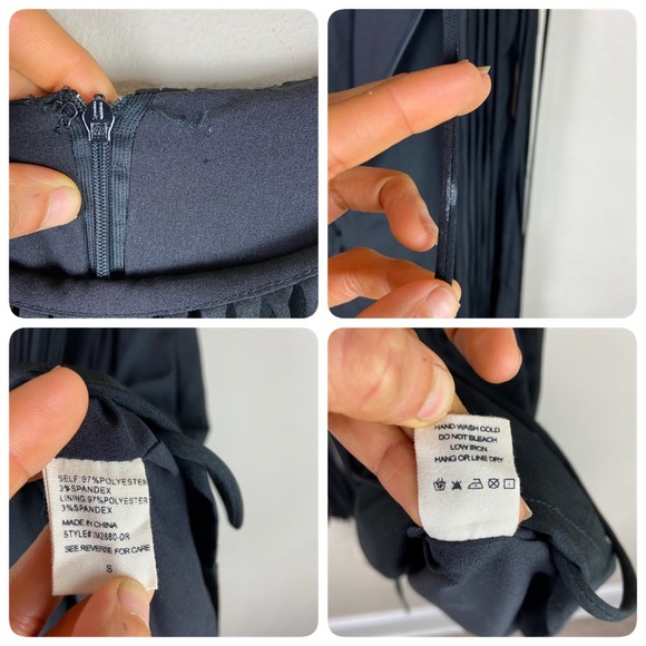 Black full length fringe midi dress - Picture 6 of 6